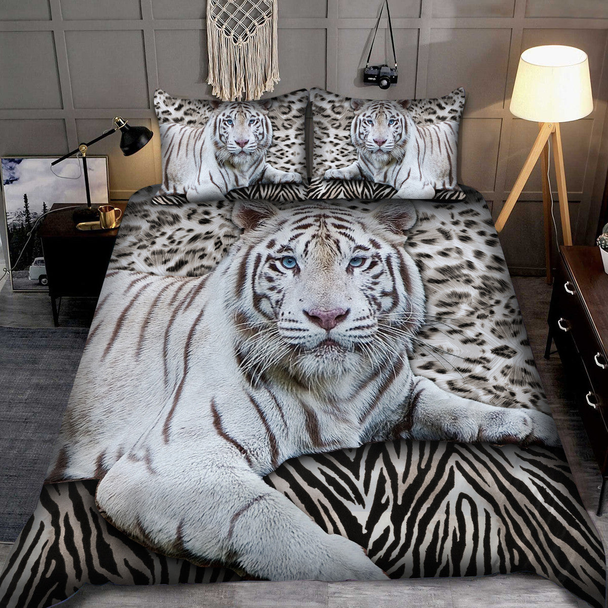 White Tiger S2 All Over Printed Bedding Set S260904