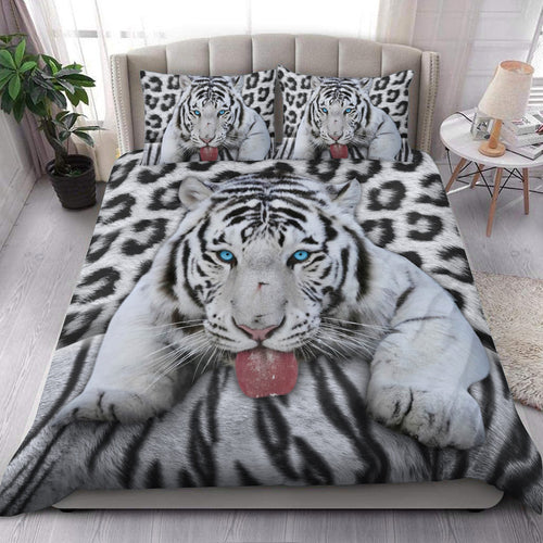 Cool White Tiger Q6 All Over Printed Bedding Set Q031007