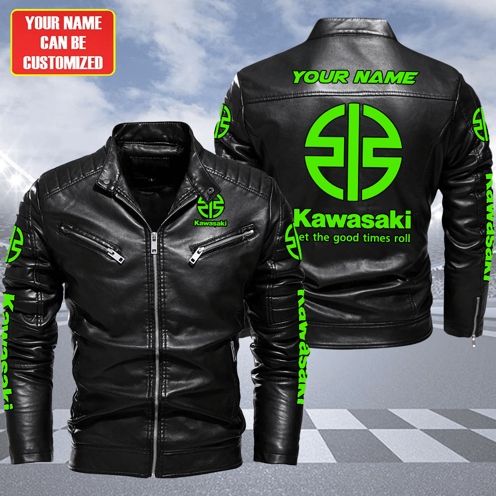 Personaziled KW Faux Biker Leather Jacket P111004
