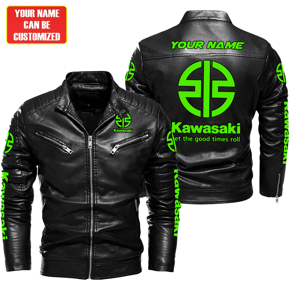 Personaziled KW Faux Biker Leather Jacket P111004