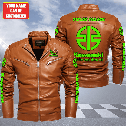Personaziled KW Faux Biker Leather Jacket P111004