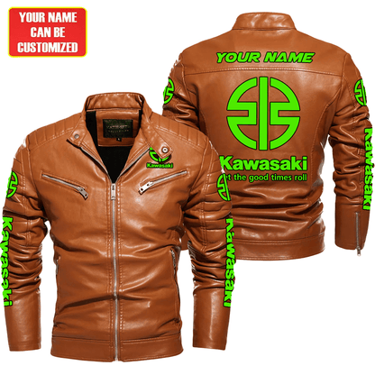 Personaziled KW Faux Biker Leather Jacket P111004