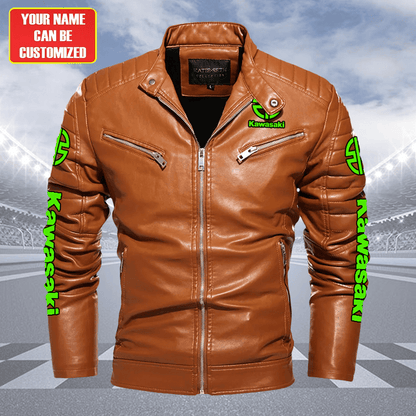 Personaziled KW Faux Biker Leather Jacket P111004