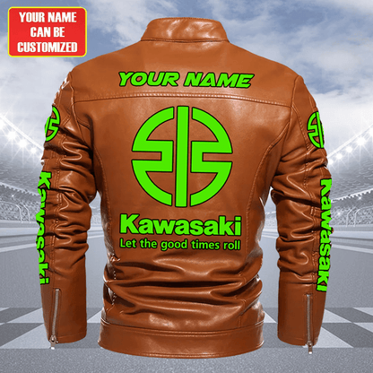 Personaziled KW Faux Biker Leather Jacket P111004