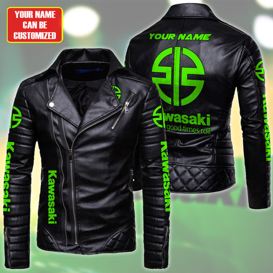 Personaziled KW Zipper Vintage Leather Jacket P210901