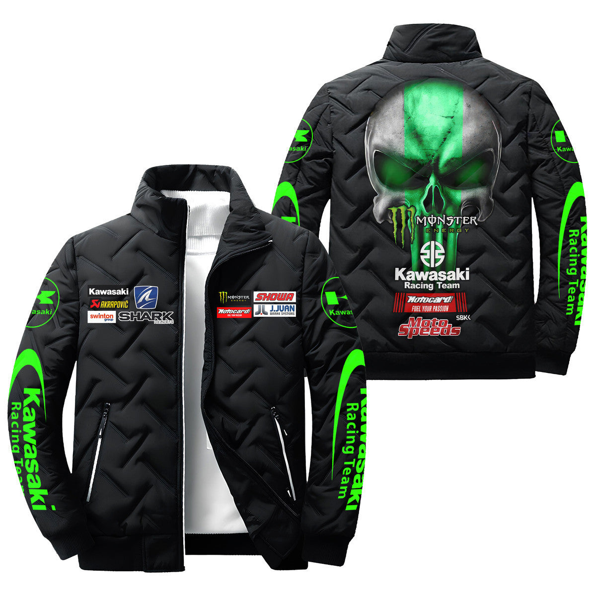Skull Kw Racing Team Puffer Jacket Q131009