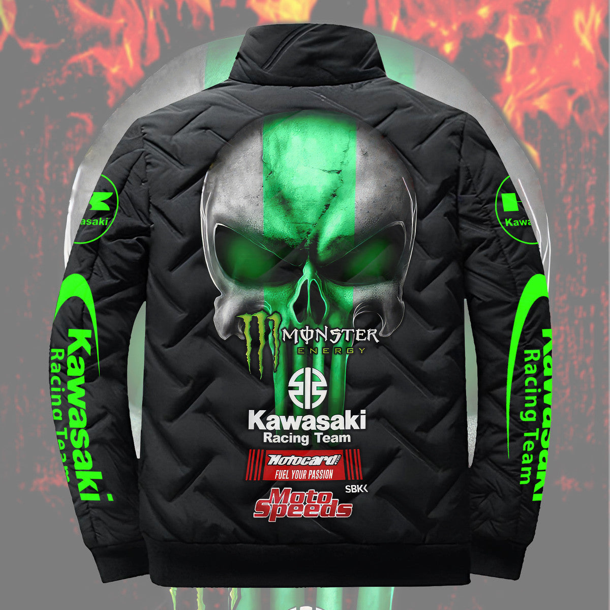 Skull Kw Racing Team Puffer Jacket Q131009