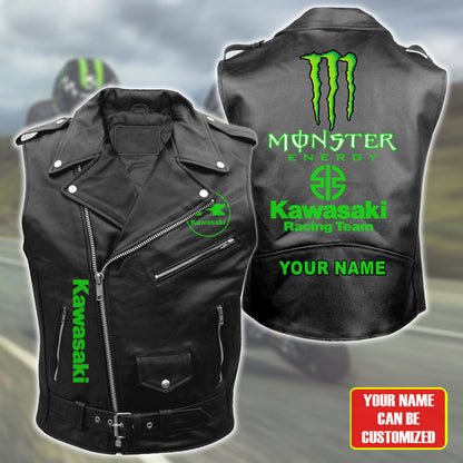 Personalized Kw Q2 Belt Zipper Sleeveless Leather Vest Jacket Q231012