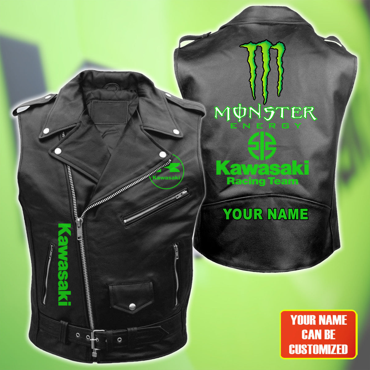 Personalized Kw Q2 Belt Zipper Sleeveless Leather Vest Jacket Q231012