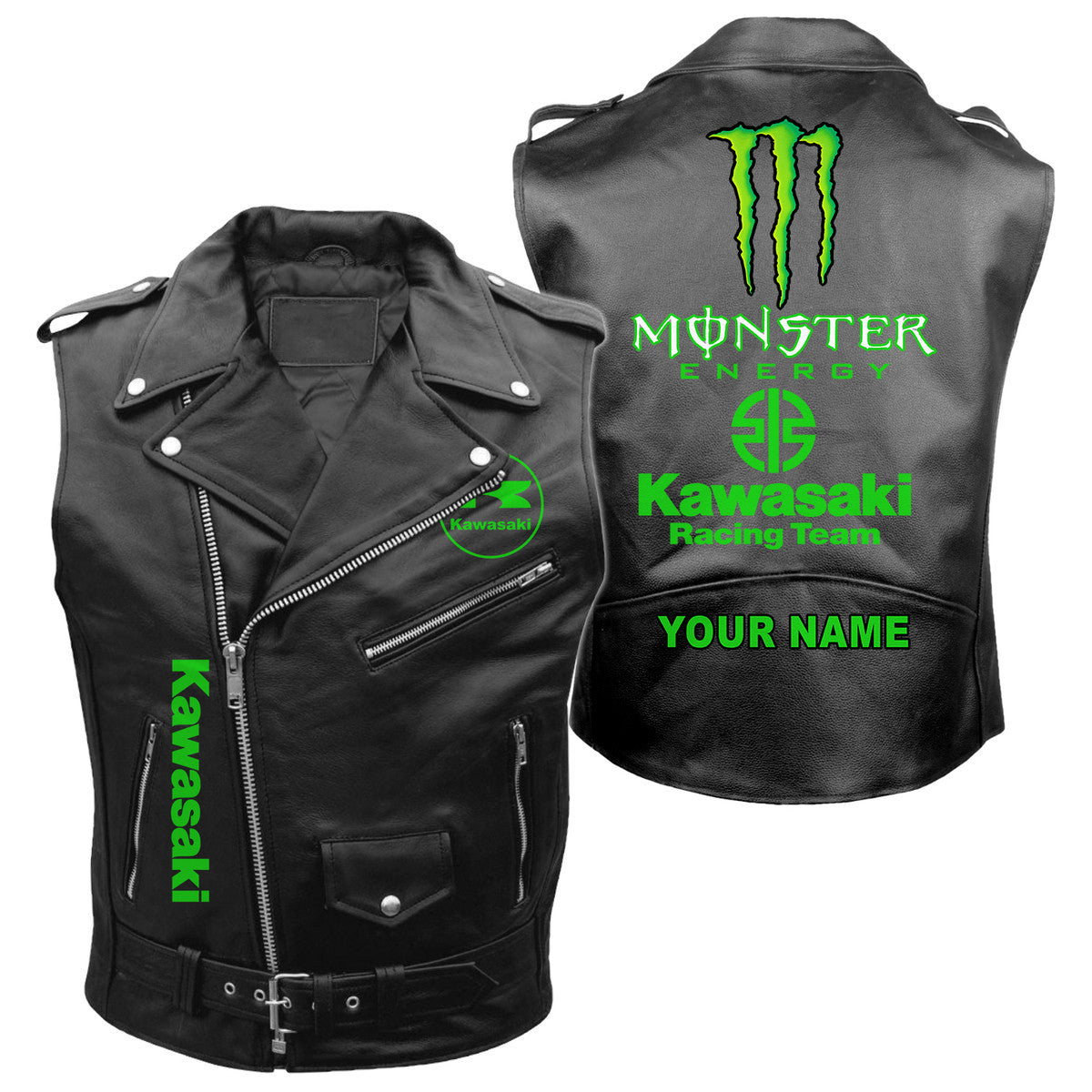 Personalized Kw Q2 Belt Zipper Sleeveless Leather Vest Jacket Q231012
