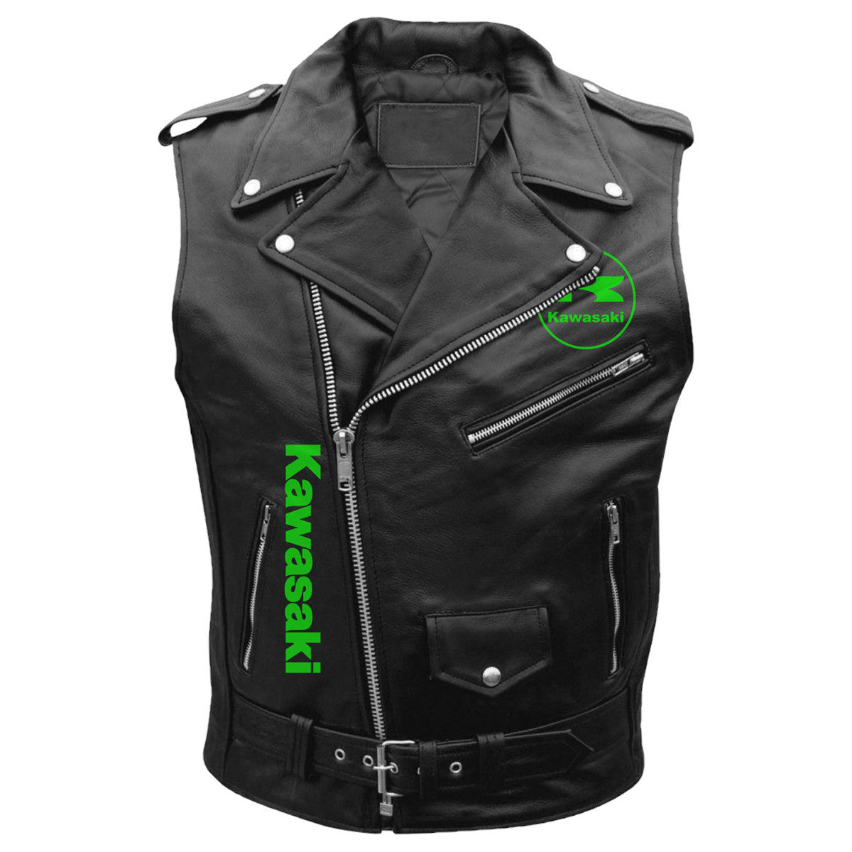 Personalized Kw Q2 Belt Zipper Sleeveless Leather Vest Jacket Q231012