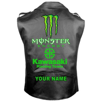 Personalized Kw Q2 Belt Zipper Sleeveless Leather Vest Jacket Q231012