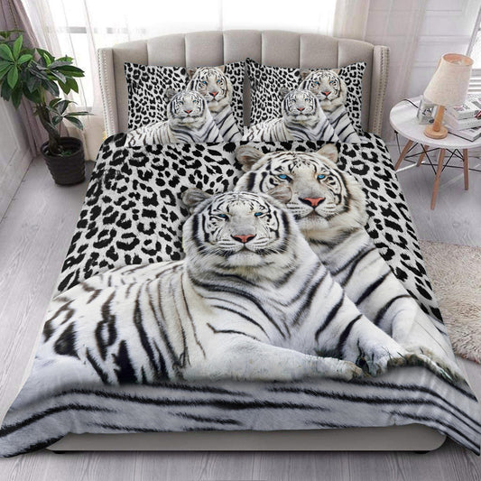 White Tiger Couple Q2 All Over Printed Bedding Set Q061109