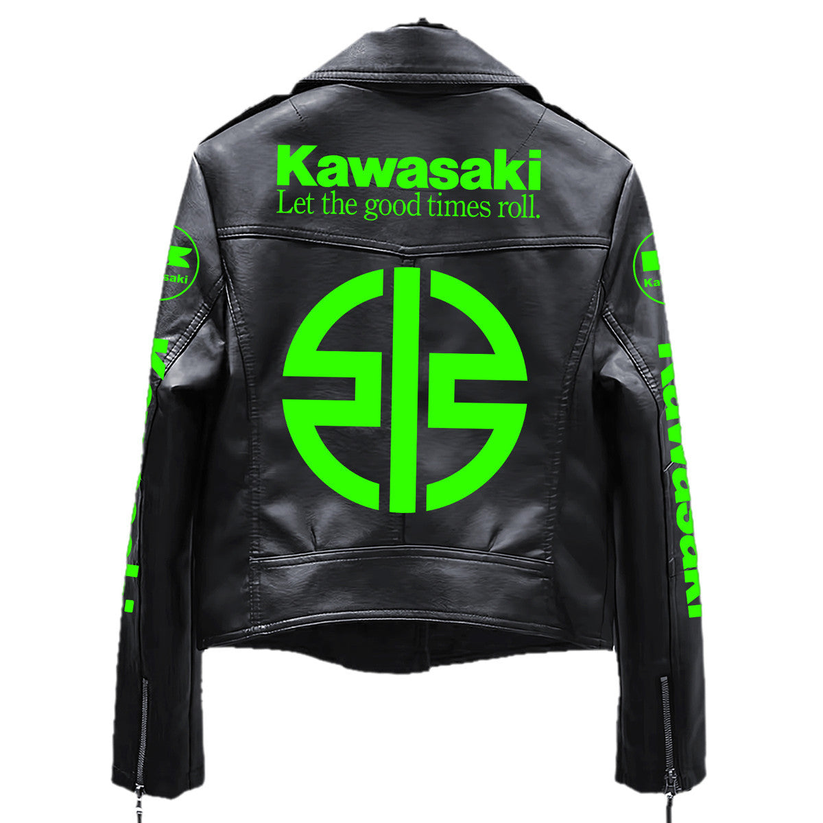 Personalized KW Faux Women's Leather Biker Jacket P071106