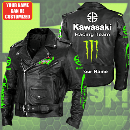 Personalized Kw Q2 Zipper Vintage Leather Jacket Q101106