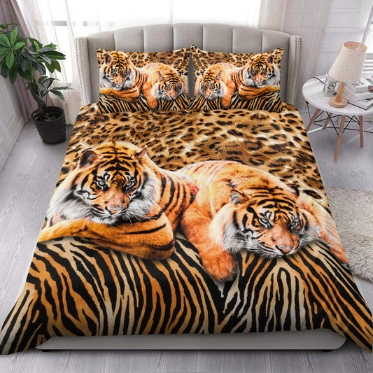 Cool Tiger Couple All Over Printed Bedding Set S061106