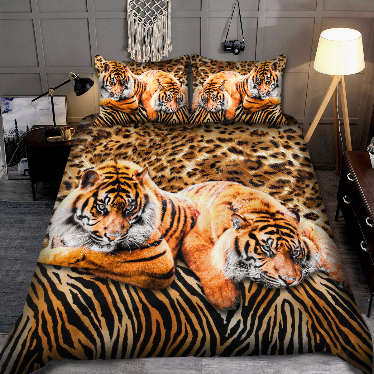 Cool Tiger Couple All Over Printed Bedding Set S061106