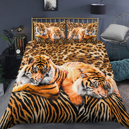 Cool Tiger Couple All Over Printed Bedding Set S061106