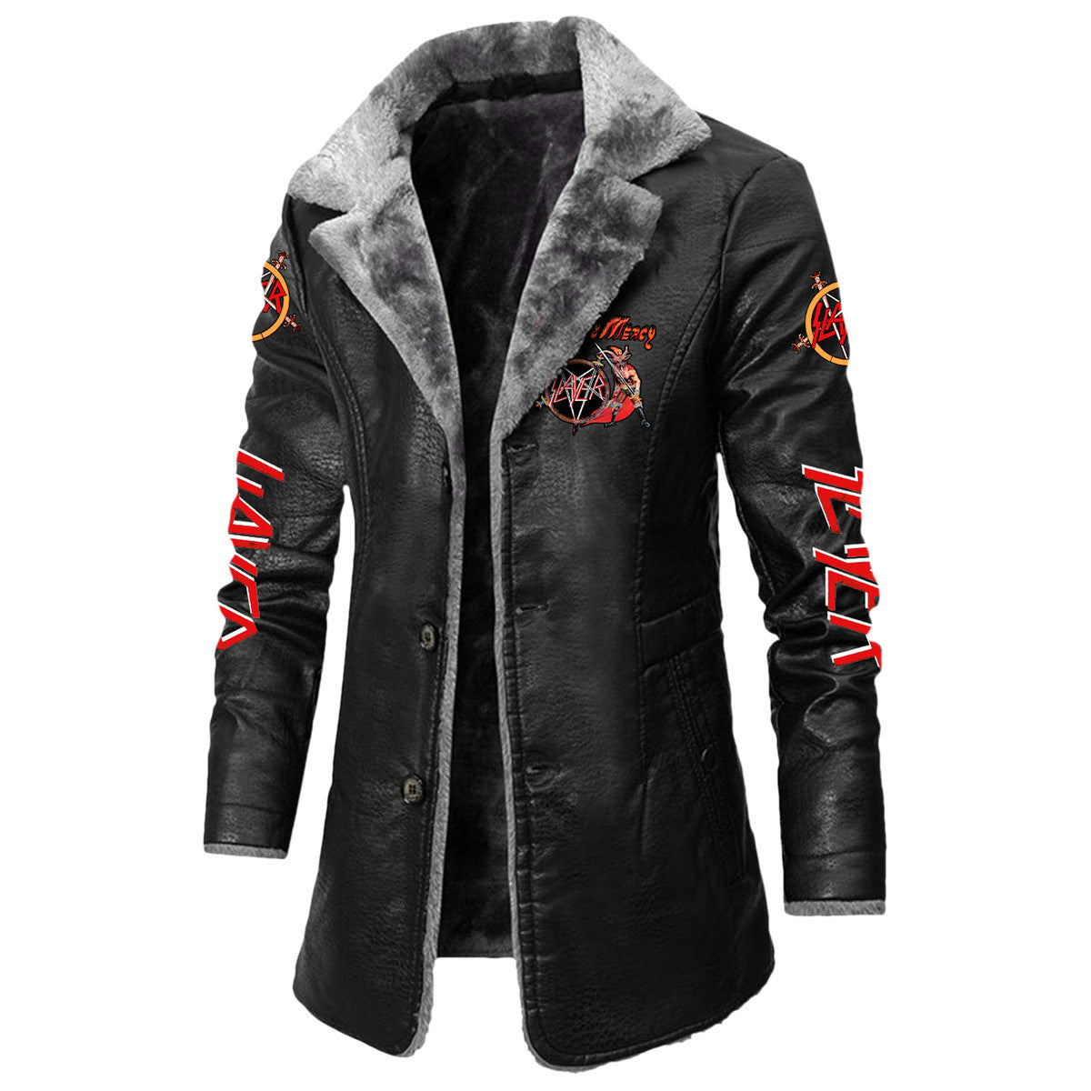 Personalized Sl Show no Mercy Leather Fleece Winter Coat P051203