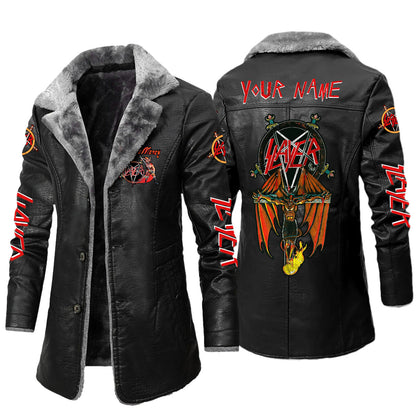Personalized Sl Show no Mercy Leather Fleece Winter Coat P051203