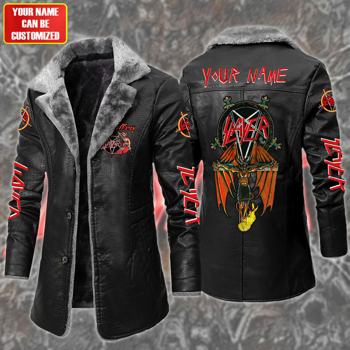 Personalized Sl Show no Mercy Leather Fleece Winter Coat P051203