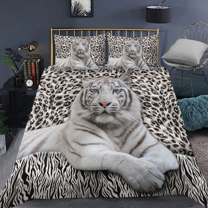 Cool White Tiger Q7 All Over Printed Bedding Set Q211201