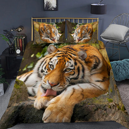 Funny Tiger All Over Printed Bedding Set S050107
