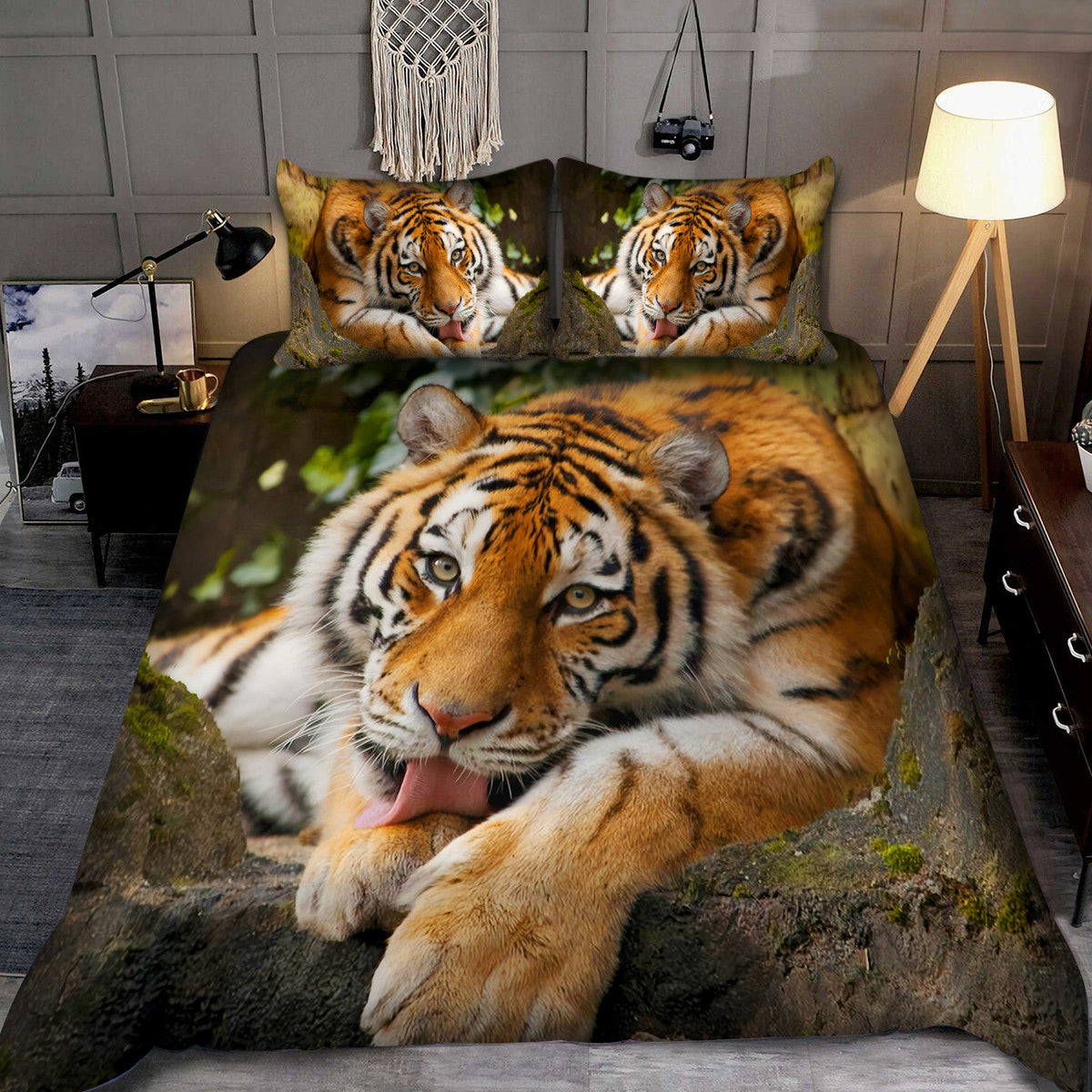 Funny Tiger All Over Printed Bedding Set S050107