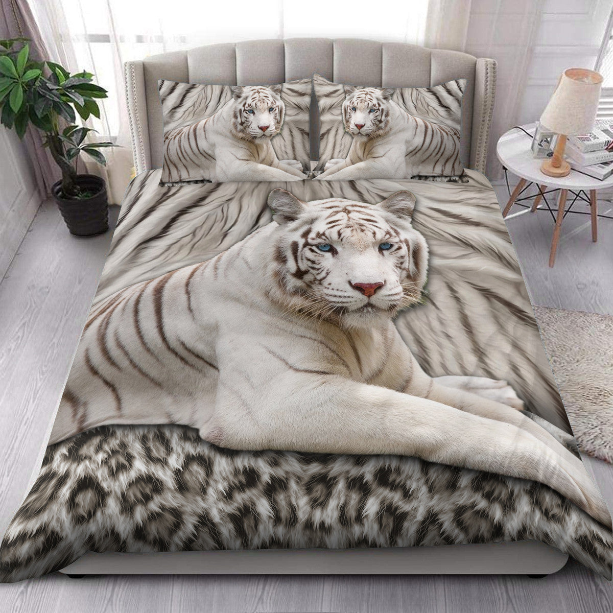 Cool White Tiger Q9 All Over Printed Bedding Set Q080106