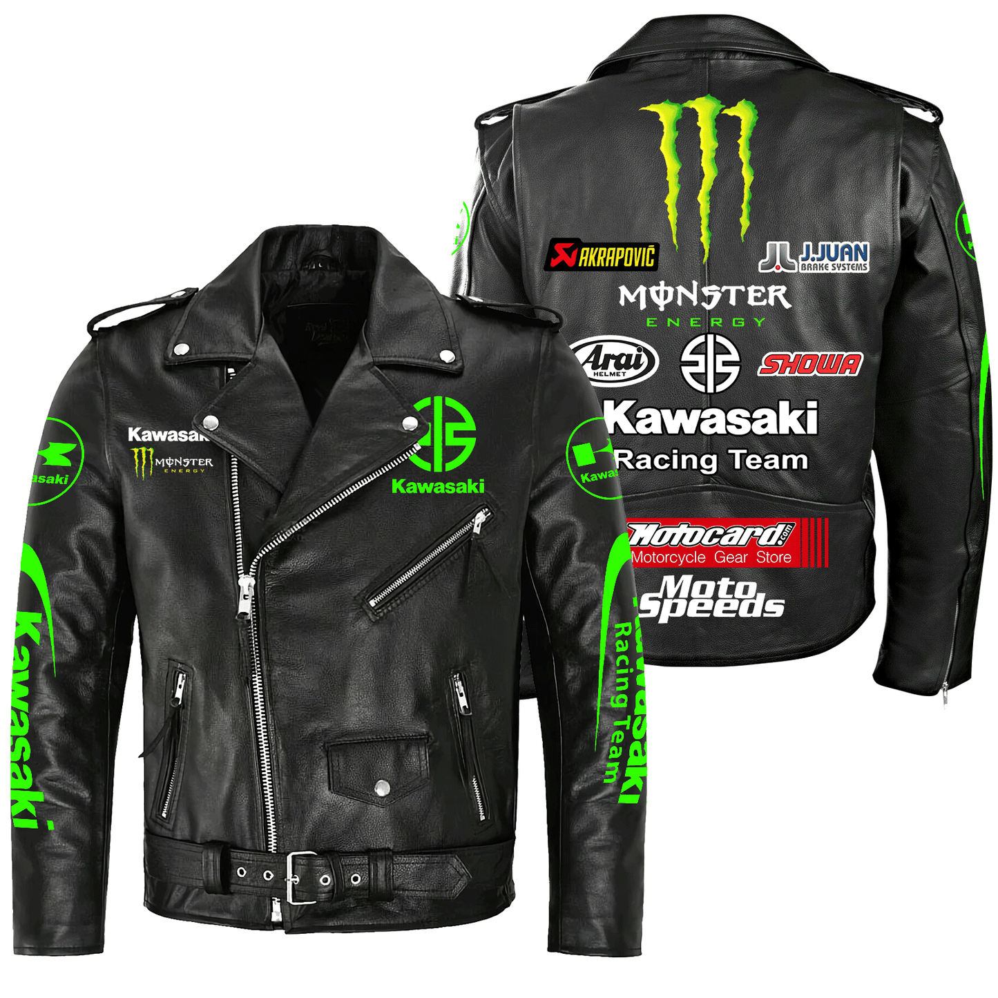 Kw Racing Team Zipper Vintage Leather Jacket Q100102