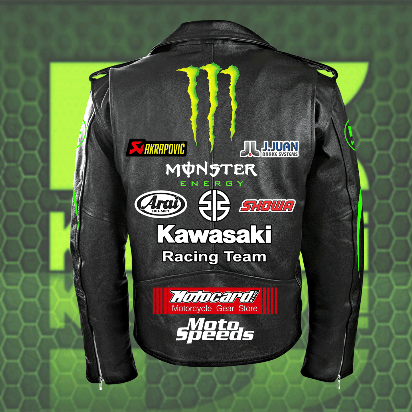 Kw Racing Team Zipper Vintage Leather Jacket Q100102