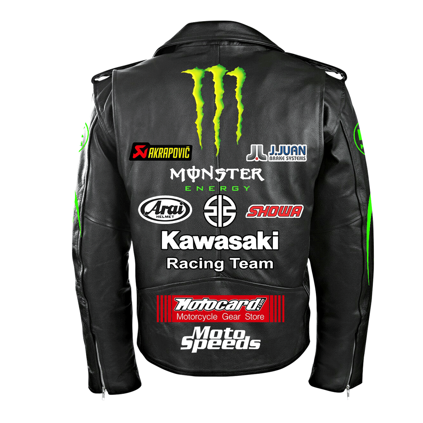 Kw Racing Team Zipper Vintage Leather Jacket Q100102