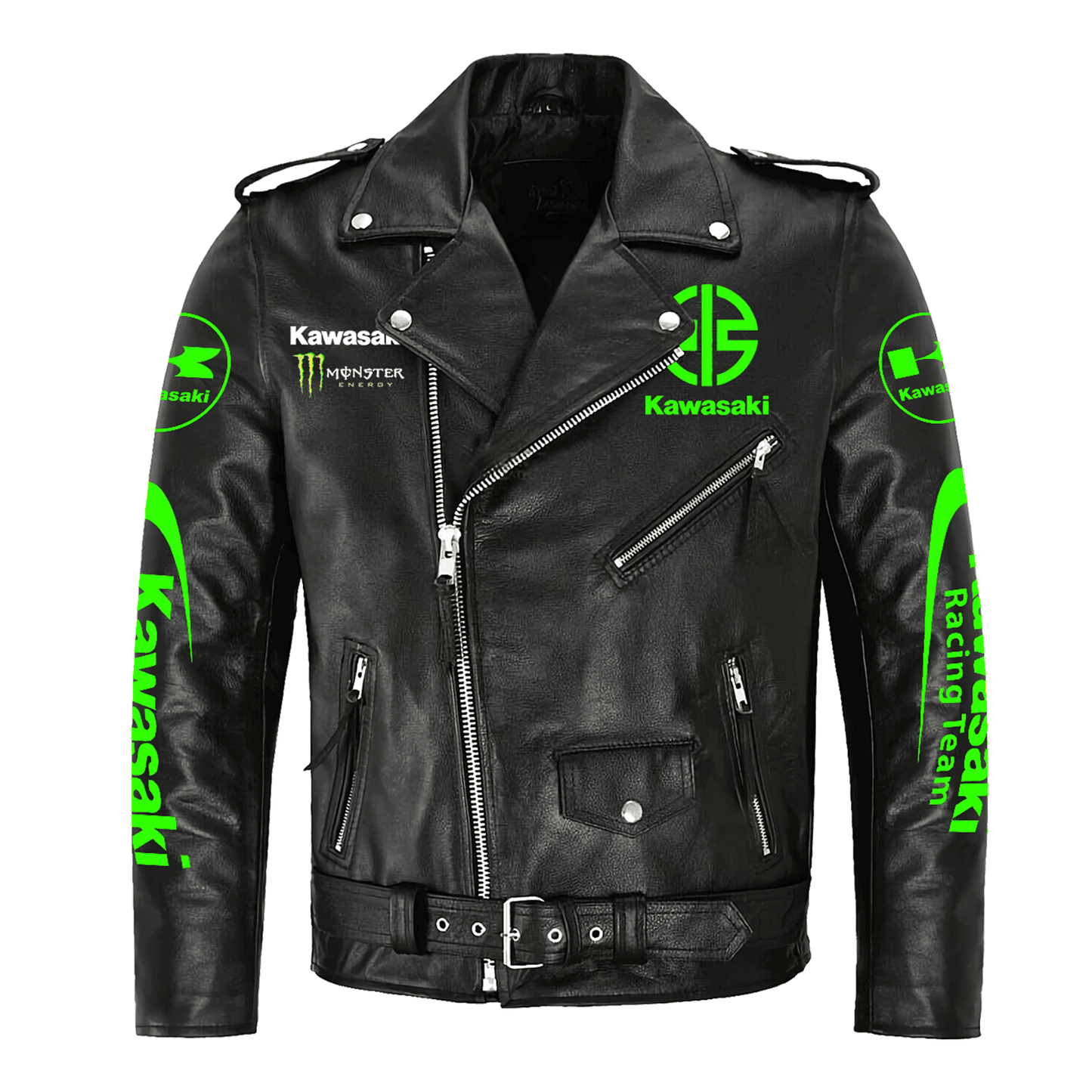 Kw Racing Team Zipper Vintage Leather Jacket Q100102
