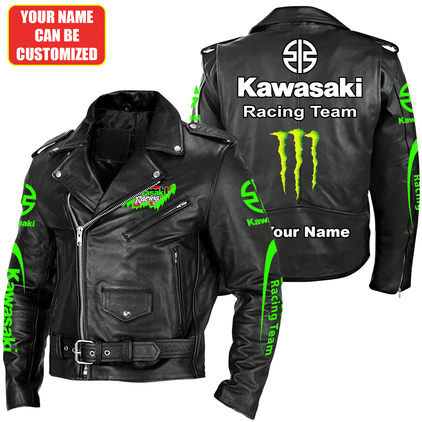 Personalized Kw Q2 Zipper Vintage Leather Jacket Q101106