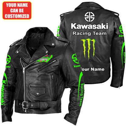 Personalized Kw Q2 Zipper Vintage Leather Jacket Q101106