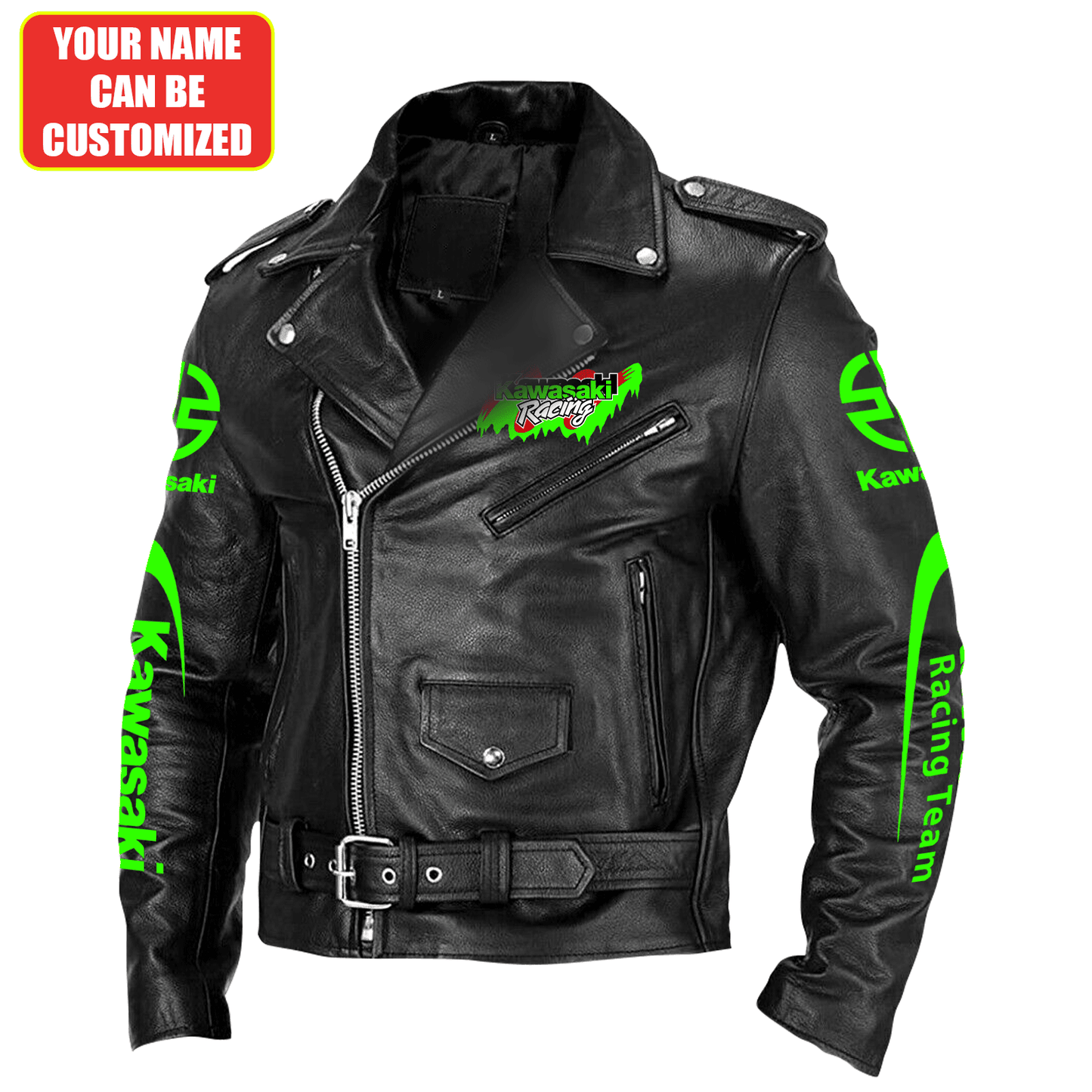 Personalized Kw Q2 Zipper Vintage Leather Jacket Q101106
