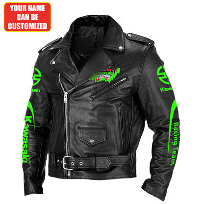 Personalized Kw Q2 Zipper Vintage Leather Jacket Q101106