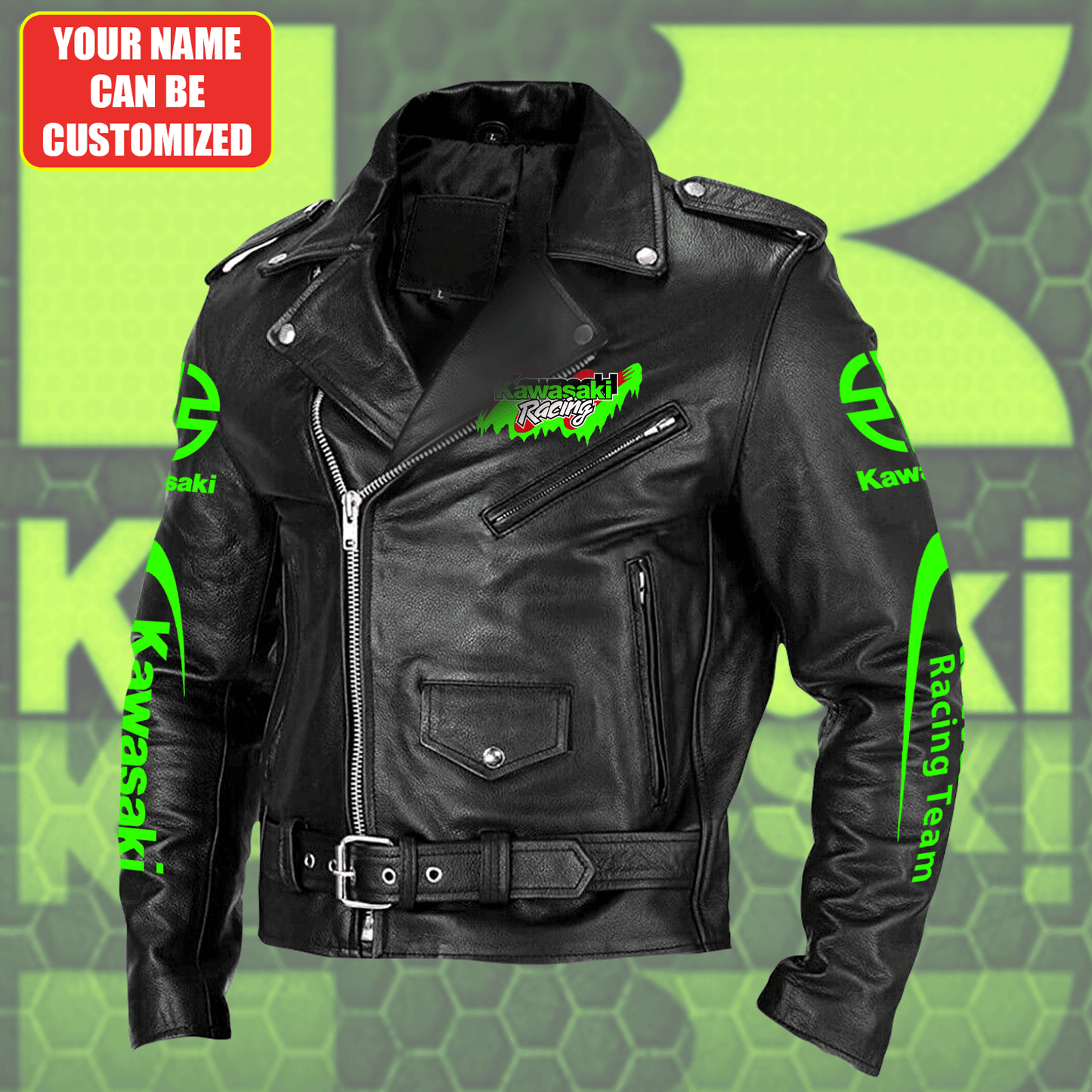 Personalized Kw Q2 Zipper Vintage Leather Jacket Q101106