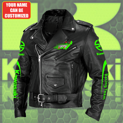 Personalized Kw Q2 Zipper Vintage Leather Jacket Q101106