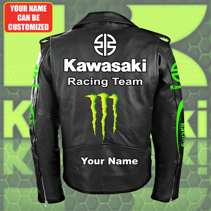 Personalized Kw Q2 Zipper Vintage Leather Jacket Q101106