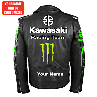 Personalized Kw Q2 Zipper Vintage Leather Jacket Q101106