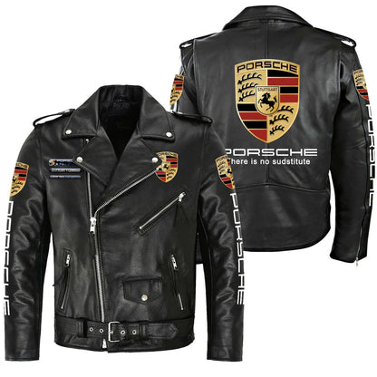 Pors Zipper Vintage Leather Jacket S260109