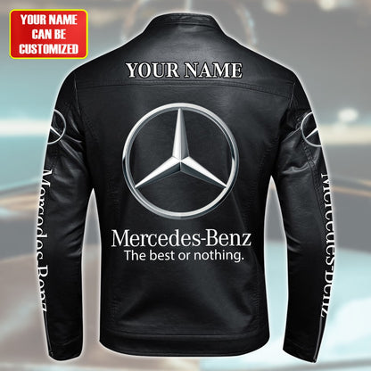 Personalized Merc Leather Bomber Stand Collar Jacket S310102