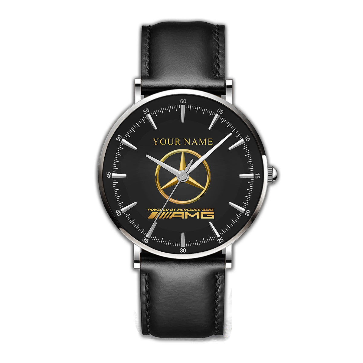 Personalized Merc AMG Quartz Leather Watch Q040303