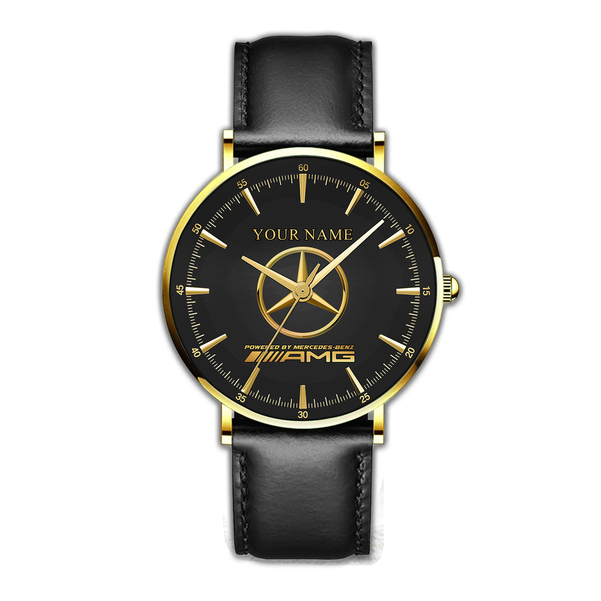 Personalized Merc AMG Quartz Leather Watch Q040303
