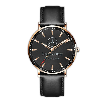 Personalized Merc Quartz Leather Watch P040303
