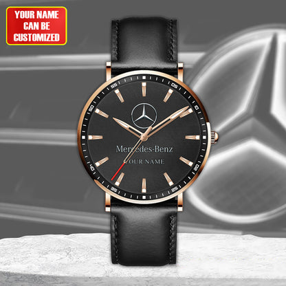 Personalized Merc Quartz Leather Watch P040303