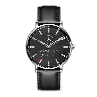 Personalized Merc Quartz Leather Watch P040303