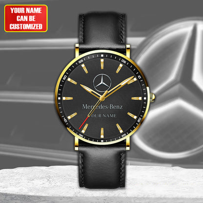 Personalized Merc Quartz Leather Watch P040303