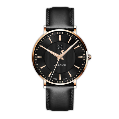 Personalized Merc Quartz Leather Watch P040304